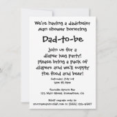 ヴィンテージ赤男性へちゃんシャワー,マンシャワー, Dadchelor 招待状 (裏面)