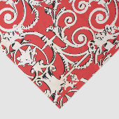 ヴィンテージ赤白ブラックダマスクデカップデクページ 薄葉紙 (詳細)