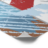 ヴィンテージ赤白灯台ポスタグランジープリント ポスター (角)