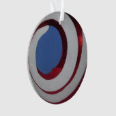 ヴィンテージ赤白青ガラスクリスマスボールスワール オーナメント (正面)