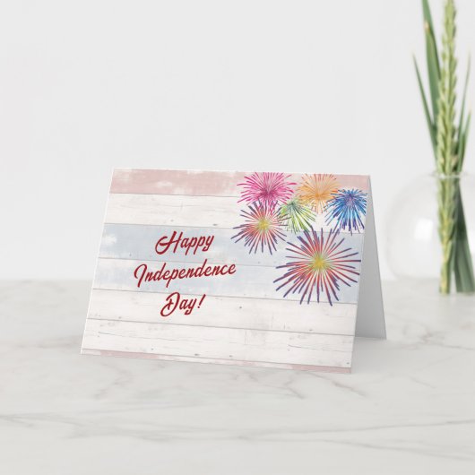 ヴィンテージ赤白青愛国フェイク材 シーズンカード (正面)