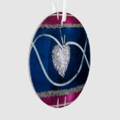 ヴィンテージ赤白青水銀ガラスクリスマス オーナメント (正面)