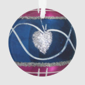 ヴィンテージ赤白青水銀ガラスクリスマス オーナメント (裏面)