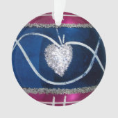 ヴィンテージ赤白青水銀ガラスクリスマス オーナメント (正面)