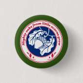 ヴィンテージ赤白青諺オークアコーンボタン 缶バッジ (正面)