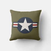 ヴィンテージ赤白青USAAF Insigniaスターバー クッション (裏面)