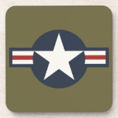 ヴィンテージ赤白青USAAF Insigniaスターバー コースター (正面)