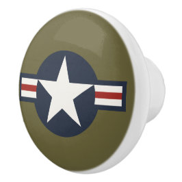 ヴィンテージ赤白青USAAF Insigniaスターバー セラミックノブ