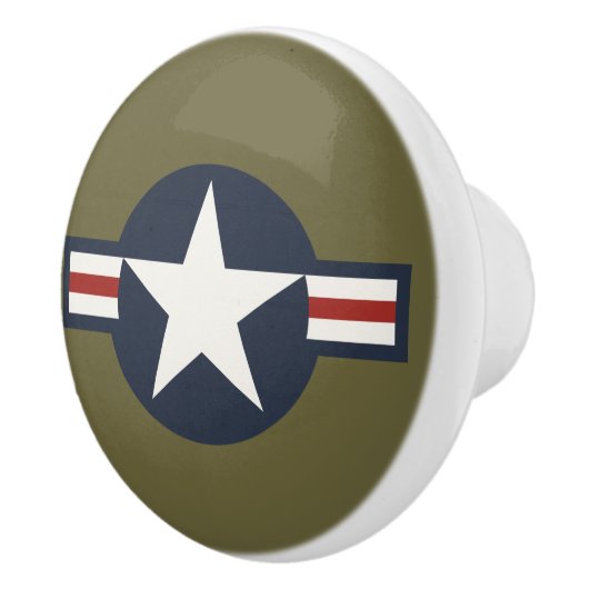 ヴィンテージ赤白青USAAF Insigniaスターバー セラミックノブ (右)