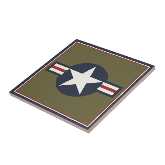 ヴィンテージ赤白青USAAF Insigniaスターバー タイル (側面)