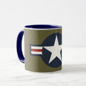 ヴィンテージ赤白青USAAF Insigniaスターバー マグカップ (正面左)