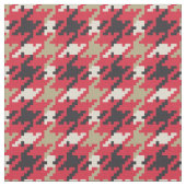 ヴィンテージ赤白黒格子千鳥格子のパターン ファブリック (クローズアップ)