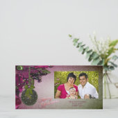 ヴィンテージ赤緑写真クリスマスカード シーズンカード (スタンド正面)