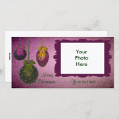 ヴィンテージ赤緑写真クリスマスカード シーズンカード (正面/裏面)