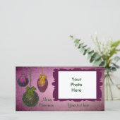 ヴィンテージ赤緑写真クリスマスカード シーズンカード (スタンド正面)