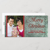 ヴィンテージ赤緑写真クリスマスカード シーズンカード (正面/裏面)