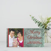 ヴィンテージ赤緑写真クリスマスカード シーズンカード (スタンド正面)