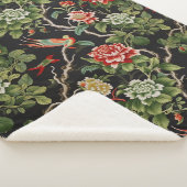 ヴィンテージ赤緑色珍重フローラ シェルパブランケット (3/4)