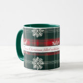 ヴィンテージ赤緑雪パーソナライズされた片 マグカップ (正面左)