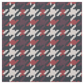 ヴィンテージ赤色のプラ千鳥格子のイドパターン ファブリック (クローズアップ)