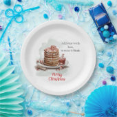 ヴィンテージ赤茶色の水の色キャンディケーンパンケーキ ペーパープレート (パーティー)