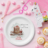 ヴィンテージ赤茶色の水の色キャンディケーンパンケーキ ペーパープレート (パーティー)