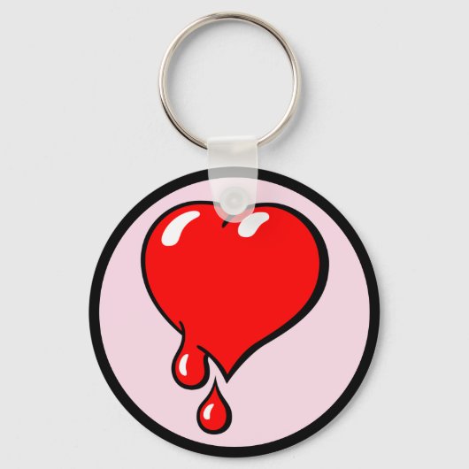 ヴィンテージ赤血ハートアー自由主義のト キーホルダー (正面)