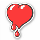 ヴィンテージ赤血ハートアー自由主義のト シール (正面)