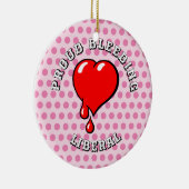 ヴィンテージ赤血ハートアー自由主義のト セラミックオーナメント (右)
