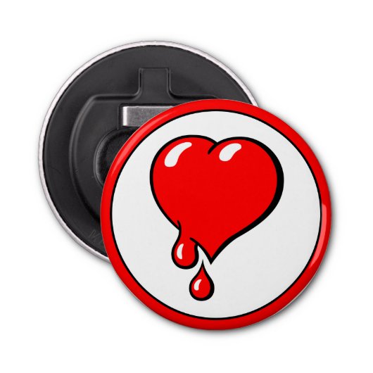 ヴィンテージ赤血ハートアー自由主義のト 栓抜き (正面)