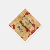 ヴィンテージ赤血(ばちゃばちゃ)跳ねるハローウィンパーティ スタンダードカクテルナプキン (角)