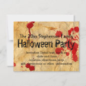 ヴィンテージ赤血（ばちゃばちゃ）跳ねるハローウィンパーティ マグネット招待状 (正面)