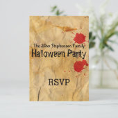 ヴィンテージ赤血(ばちゃばちゃ)跳ねるハローウィンパーティ 招待状 (スタンド正面)