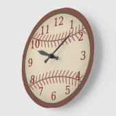 ヴィンテージ赤野球時計 ラージ壁時計 (傾斜)