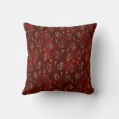 ヴィンテージ赤金ゴールドアールデコ図 クッション (裏面)