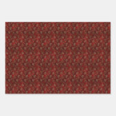 ヴィンテージ赤金ゴールドアールデコ図 ラッピングペーパーシート (正面3)
