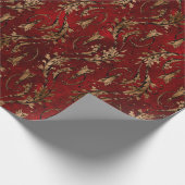 ヴィンテージ赤金ゴールドアールデコ図 ラッピングペーパー (角)