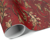 ヴィンテージ赤金ゴールドアールデコ図 ラッピングペーパー (ロールコーナー)