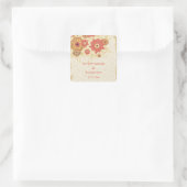 ヴィンテージ赤金ゴールドケシ花結婚式用シール スクエアシール (バッグ)