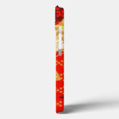 ヴィンテージ赤金ゴールド日本の着物扇子フローラ Case-Mate iPhoneケース