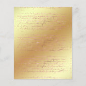 ヴィンテージ赤面および金ゴールドフローラキンセアニラ招待状 チラシ (裏面)