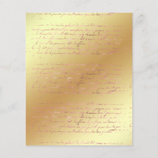 ヴィンテージ赤面および金ゴールドフローラキンセアニラ招待状 チラシ (裏面)