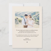 ヴィンテージ赤面とアイボリーの花結婚の写真 サンキューカード (裏面)