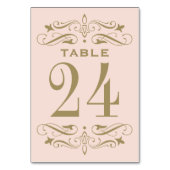 ヴィンテージ赤面とアンティーク金ゴールドフローリッシュ結婚ズ テーブルナンバー (裏面)