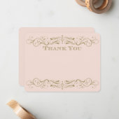 ヴィンテージ赤面とアンティーク金ゴールドフローリッシュ結婚ズ ノートカード (正面/裏面インサイチュ)