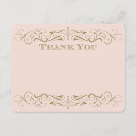 ヴィンテージ赤面とアンティーク金ゴールドフローリッシュ結婚ズ ノートカード