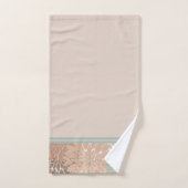 ヴィンテージ赤面とターコイズ水色フローラ  バスタオルセット (ハンドタオル)