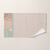 ヴィンテージ赤面とターコイズ水色フローラ  バスタオルセット (ハンドタオル)