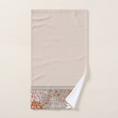 ヴィンテージ赤面とテラコッタ水色フローラ   バスタオルセット (ハンドタオル)