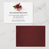 ヴィンテージ赤面とブルグンディ結婚の宿泊施設 エンクロージャーカード (正面/裏面)